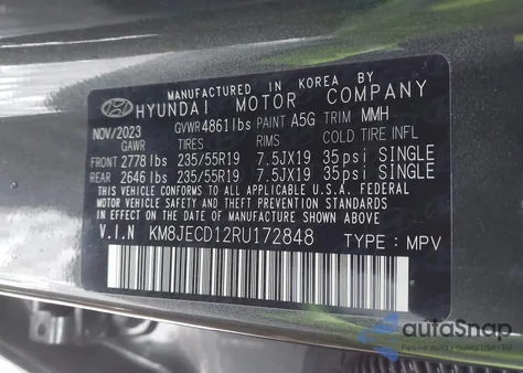 2024 Hyundai Tucson Hybrid Limited from USA, damaged, VIN KM8JECD12RU172848